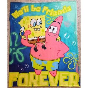 MINT! SpongeBob Squarepants & Patrick Friends Forever Plush Blanket 48"x60"